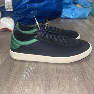 OluKai Punini Court Sneakers Men Size 12 Blue Green Leather Suede Shoes NEW